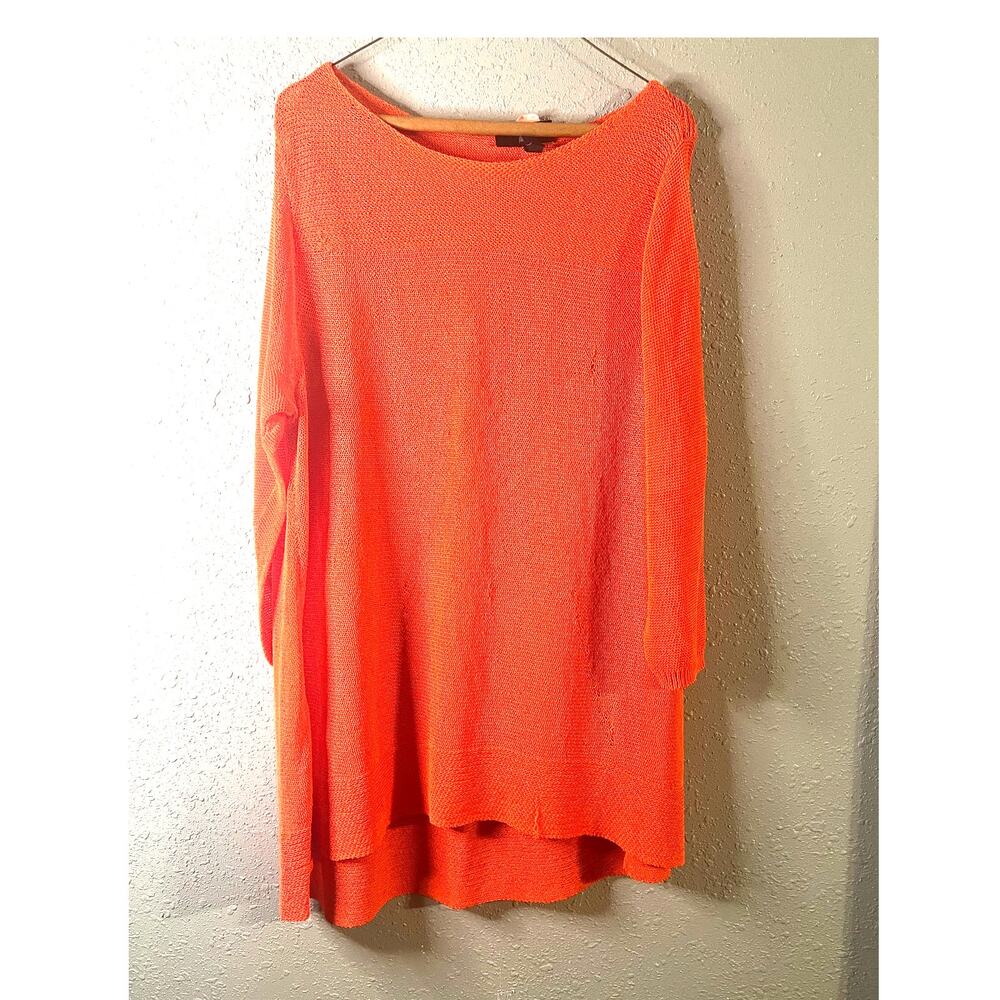 Vtg Lane Bryant orange sheer sweater top knit 22/24 womens lightweight Workwear
